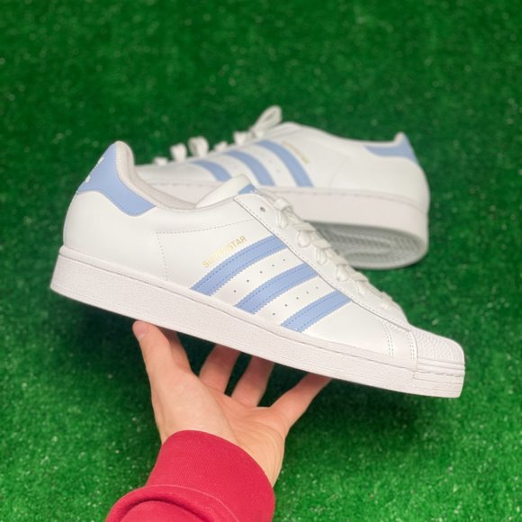 Adidas Other - Adidas Originals Superstar Low Mens Casual Shoes White Blue H05645 NEW Size 10